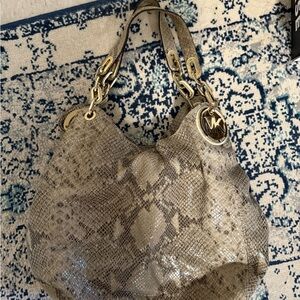 Michael Kors Tan Snake Print Women's Bag